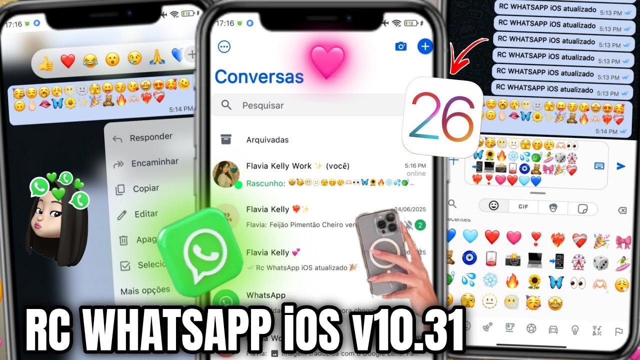 RC WHATSAPP iOS V10.31 SEM ATIVADOR 🥳 WHATSAPP IGUAL IPHONE NO ANDROID + EMOJIS iOS  🎉 ESPELHAMENTO