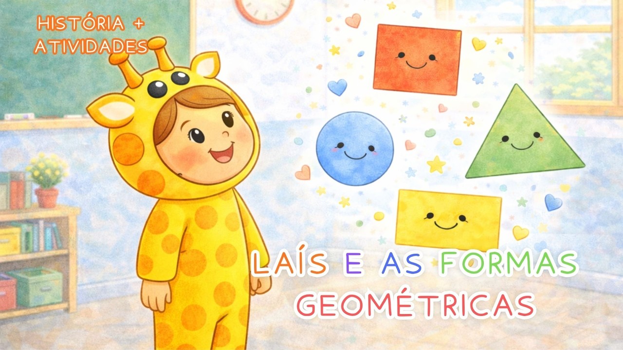 História para crianças: Laís e as Formas Geométricas | Círculo, Quadrado, Retângulo e Triângulo 