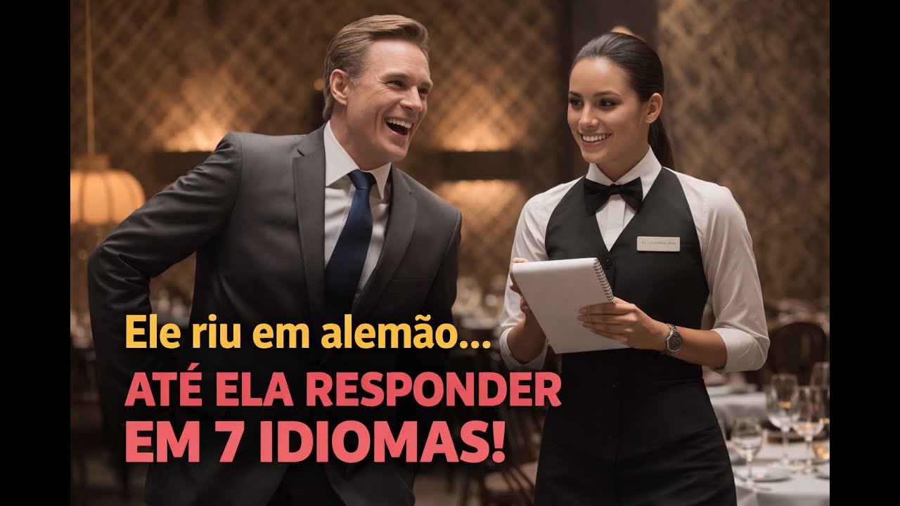 O bilionário riu em alemão… até a garçonete responder em 7 línguas