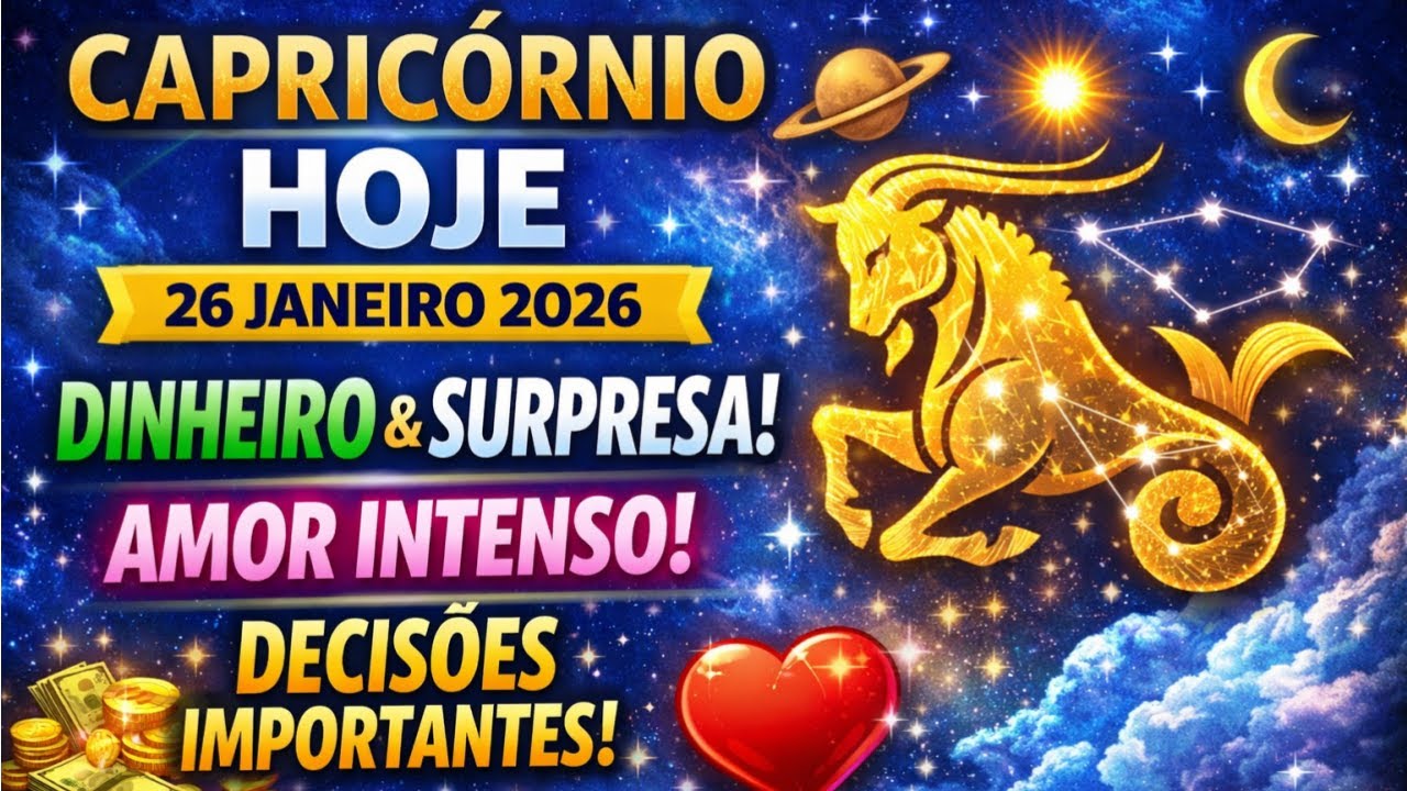 CAPRICÓRNIO HOJE ♑ 26 DE JANEIRO DE 2026 | SURPRESAS, DINHEIRO, AMOR E DECISÕES IMPORTANTES