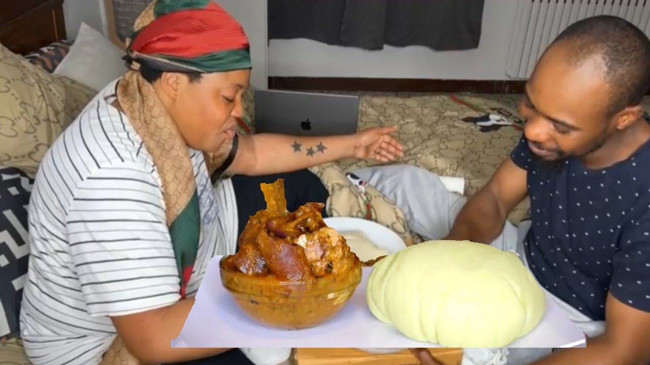 oilless soup with dried fish and fufu