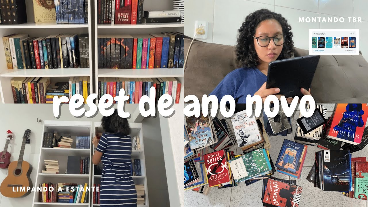reset para 2026: limpando a estante, organizando tbr e metas de leitura | VLOG