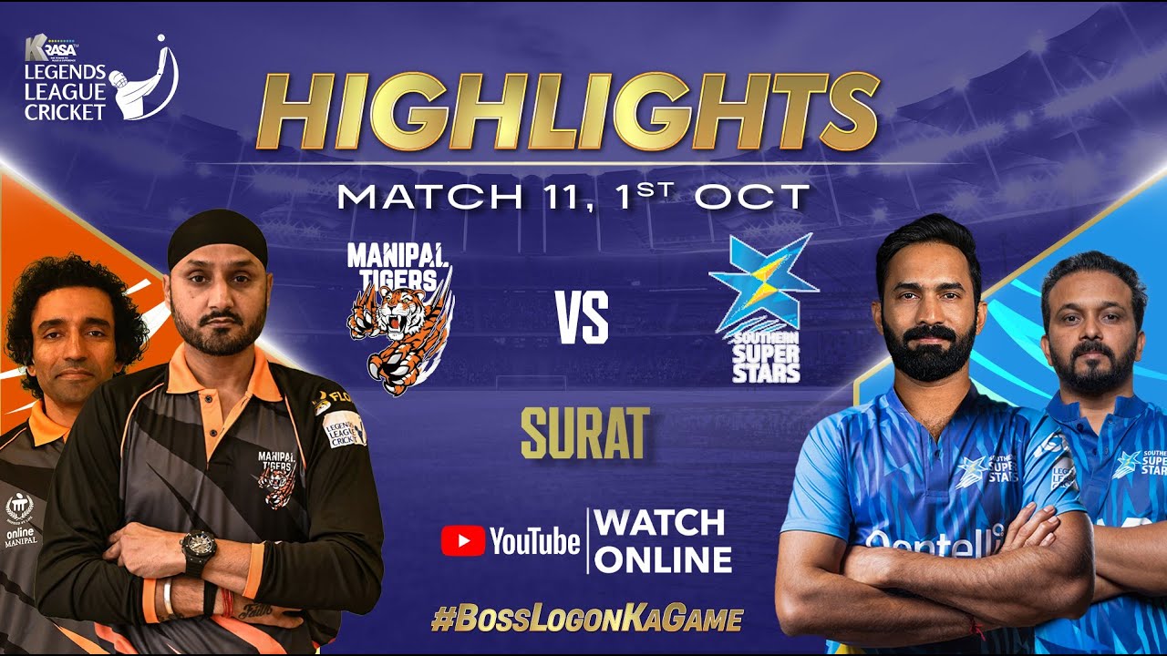 Highlight Match 11 | Legends League Cricket 2024 | MT vs SSS | Martin Guptill vs Harbhajan Singh