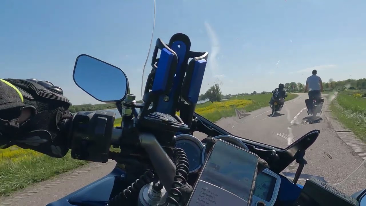 Yamaha fjr 1300, Kawasaki gtr 1400,Ducati Multistrada 1260 Enduro drive towards Lekdijk Nieuwegein