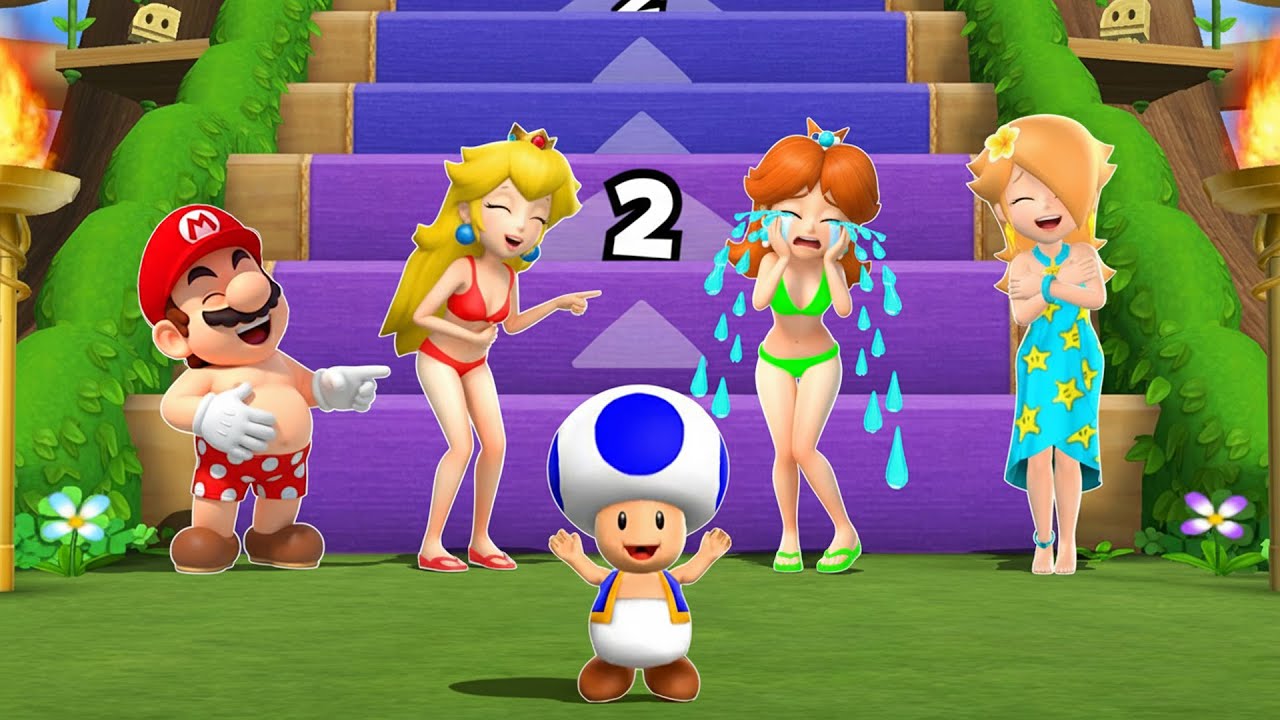 Mario Party 9 Step It Up - Mario Vs Peach VS Daisy Vs Rosalina (Hardest Difficulty)