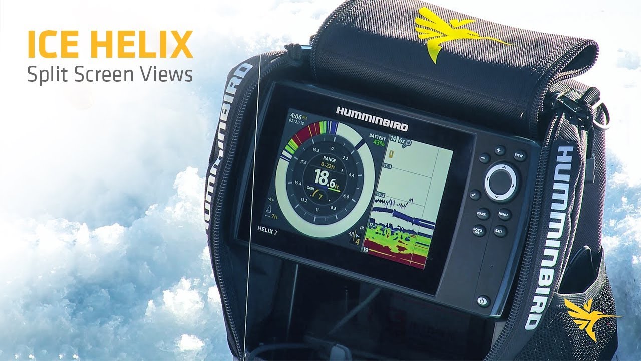 All-In-One Ice Fish Finder: ICE HELIX Split Screen Views