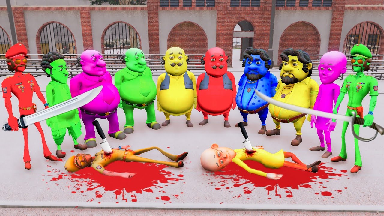 colourful Motu Patlu Playing Hide And Seek with evil Chingam sir In Gta 5