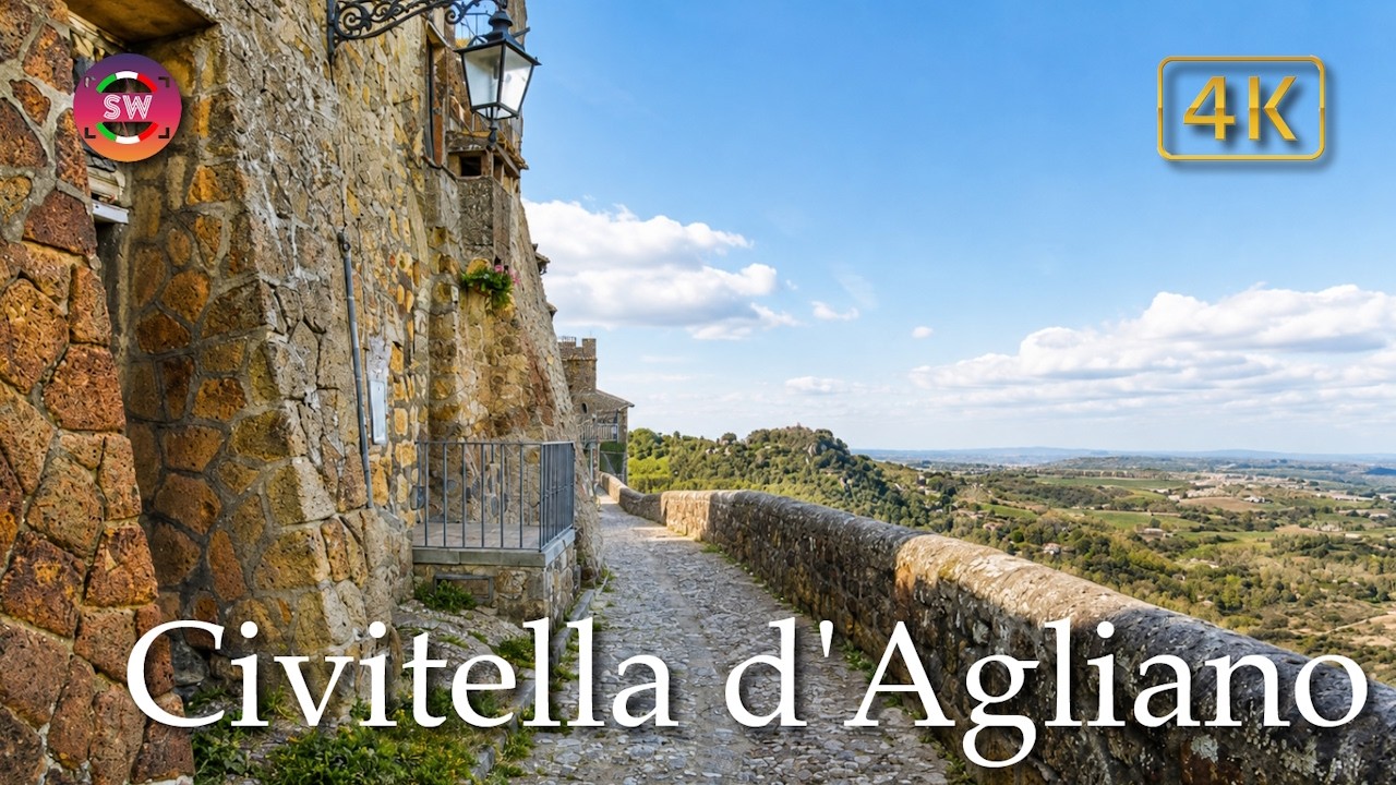 Civitella d'Agliano (Lazio), Italy【Walking Tour】History in Subtitles - 4K