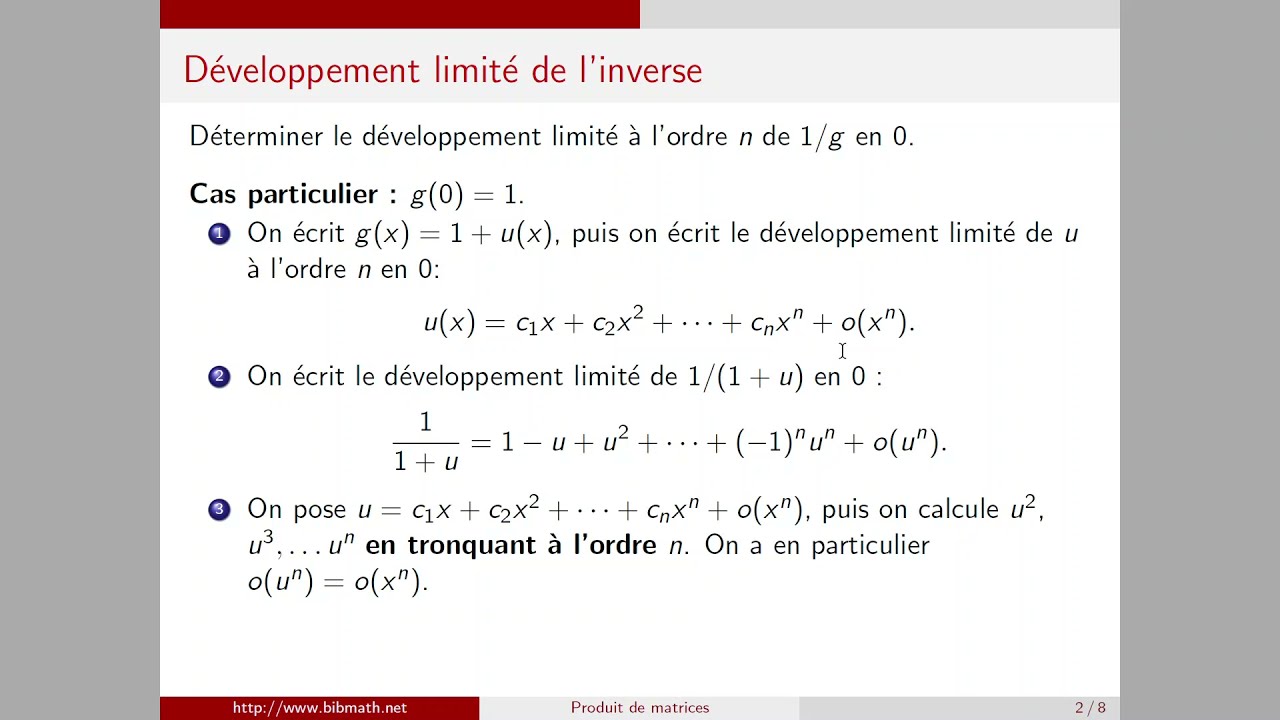 Développement limité du quotient de deux fonctions