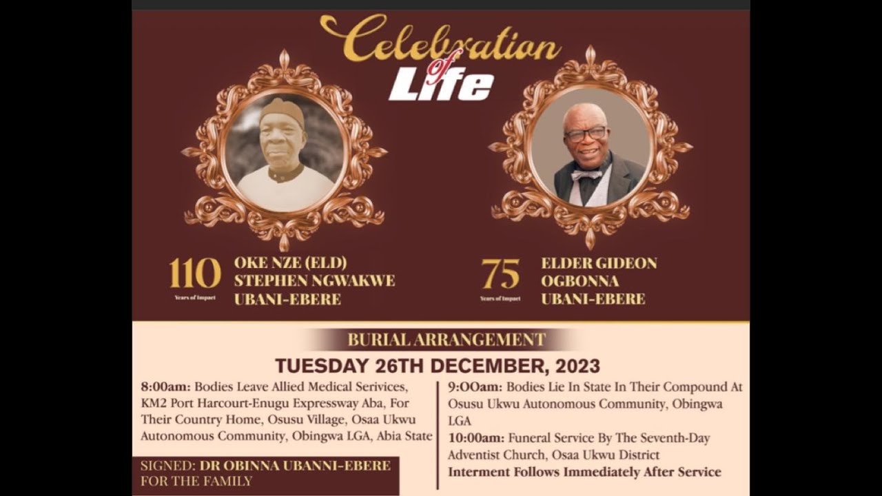UBANI-EBERE : Celebrating Years of Impact - December 26, 2023