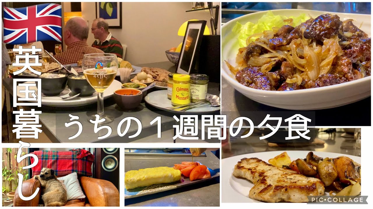 【英国暮らし】日英国際結婚/1週間の夕食/チキンレバー/舌平目/レモンポーク/犬と夫婦