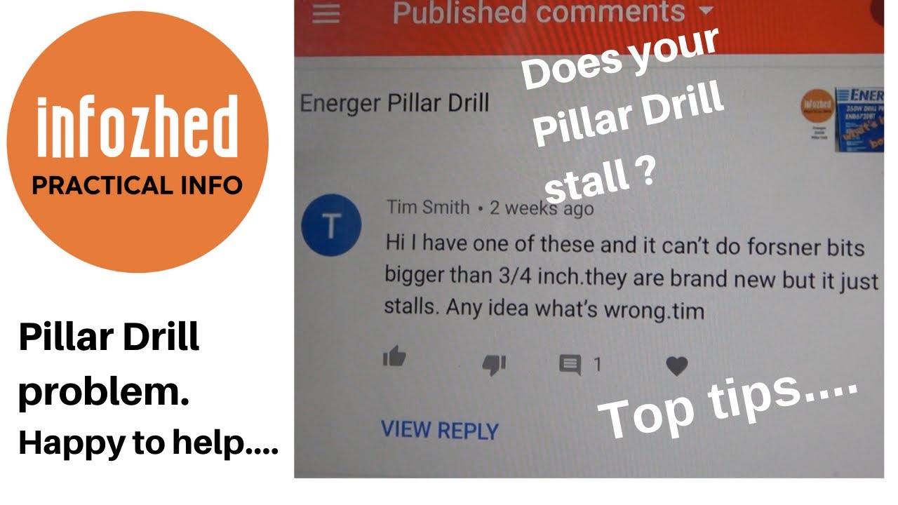 Energer Pillar Drill - Problem Solving