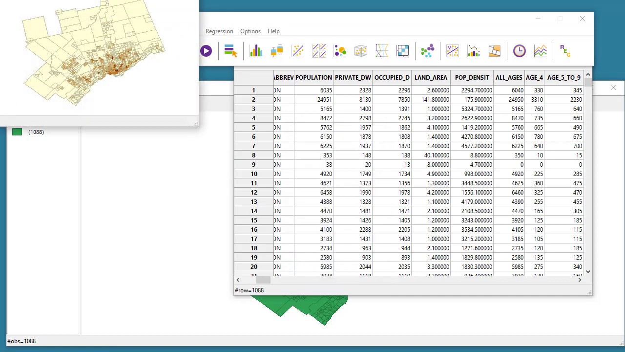 Opening data in GEODA GIS