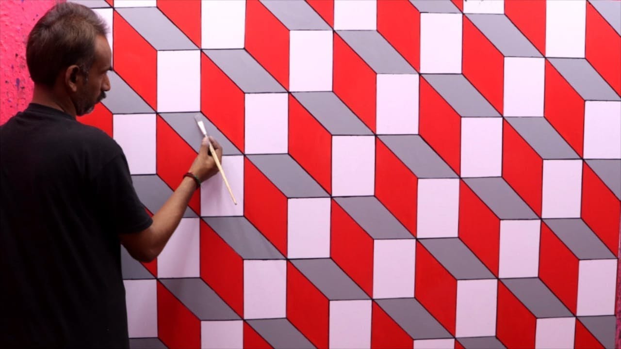 optical illusion 3d wall design | 3d wall painting | 3d wall decoration effect | interior design