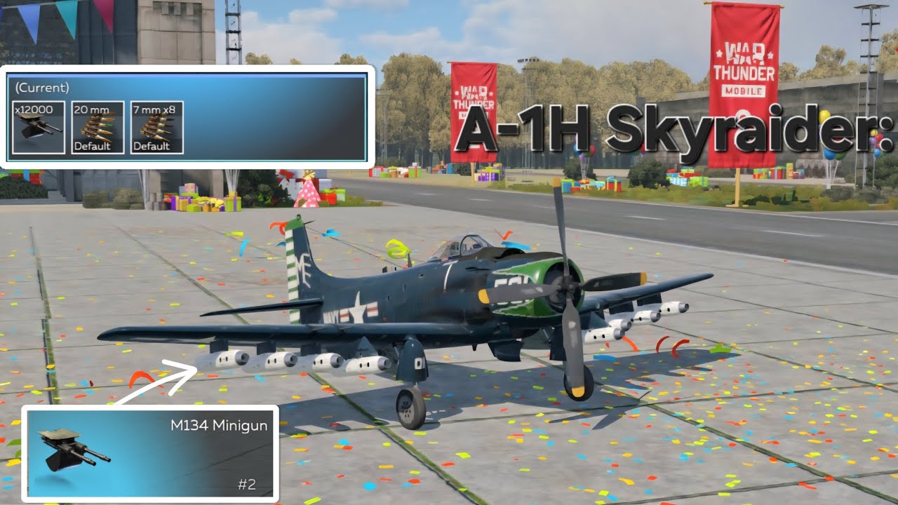 War Thunder Mobile: A-1H Skyraider-Brrrrrrrt!!!!-8 kills!-Gameplay
