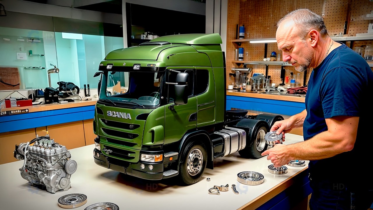 МУЖЧИНА СОБРАЛ НЕВЕРОЯТНЫЙ МАСШТАБНЫЙ SCANIA RC-ГРУЗОВИК за 2 000 $ с РАБОТАЮЩИМИ МЕХАНИЗМАМИ