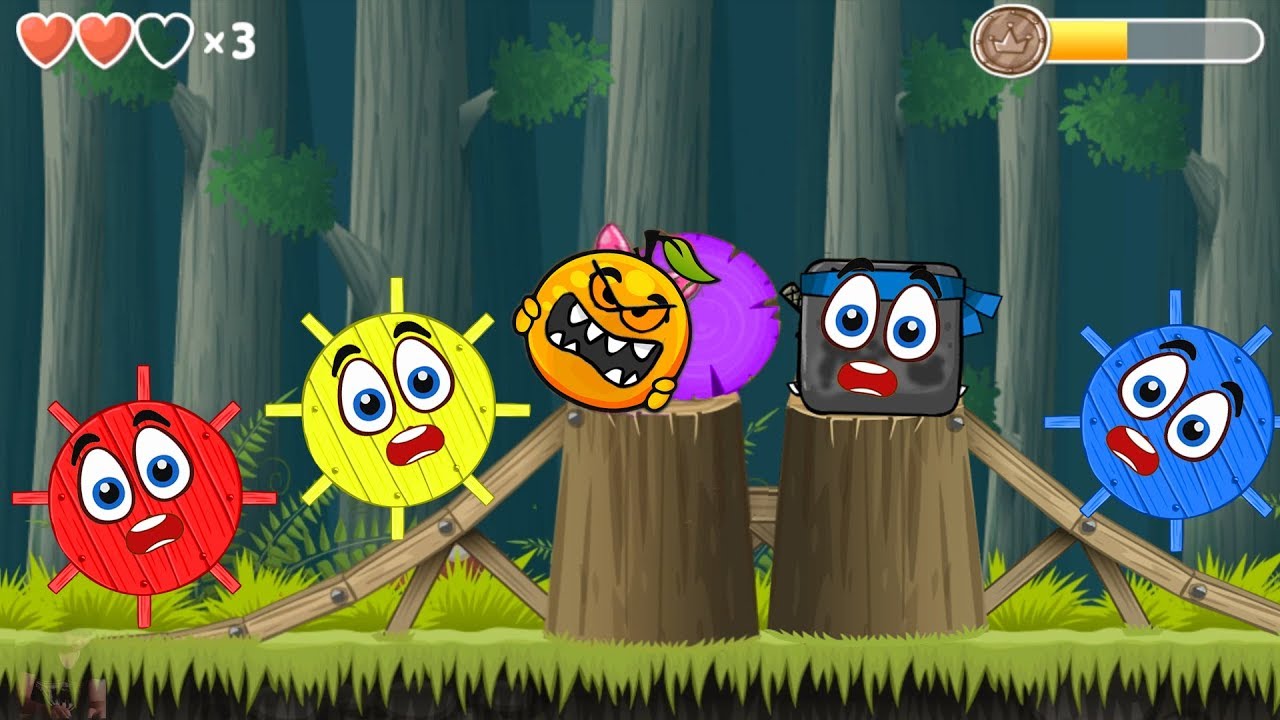 Baby C. Orange Ball kicks the BOSS in Red Ball 4 Volume 2 in Deep Forest