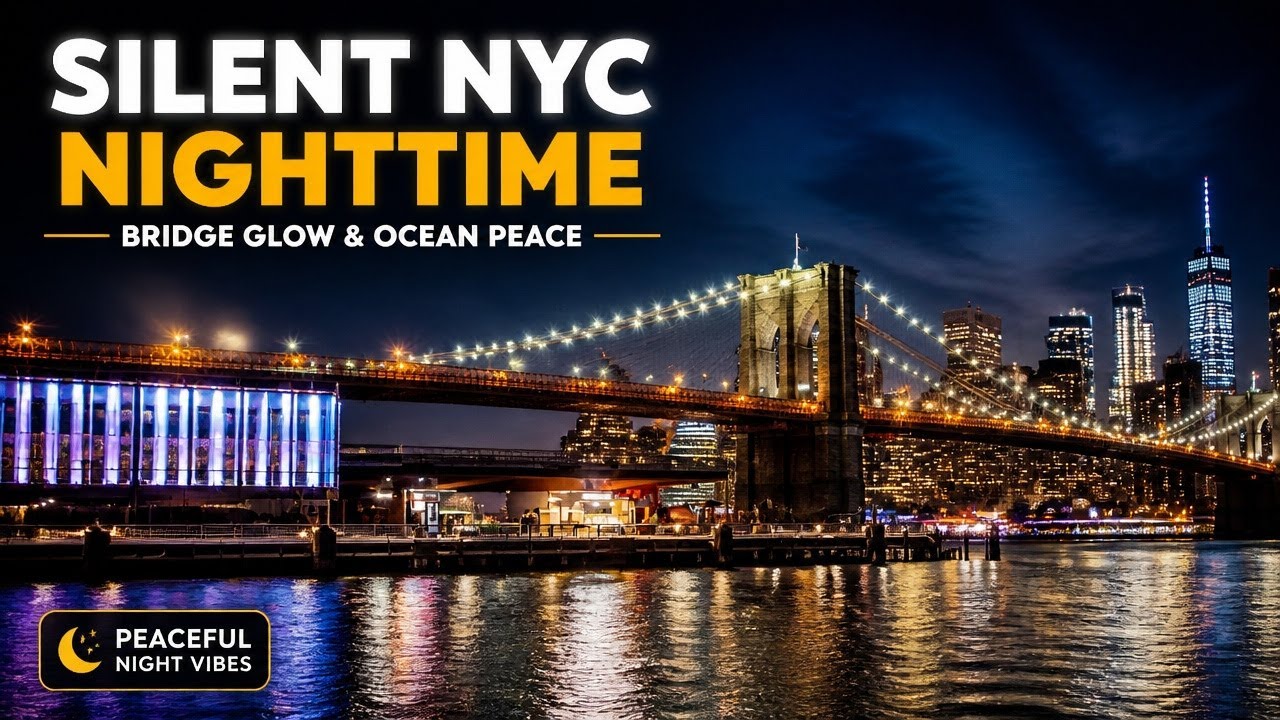 Silent NYC Nighttime | Bridge Glow & Ocean Peace