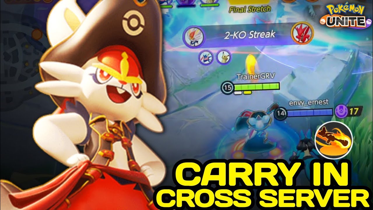 Carry in Cross Server with my gold Badge Cinderace 🔥 Pokemon Unite - NINZA PLAYS
