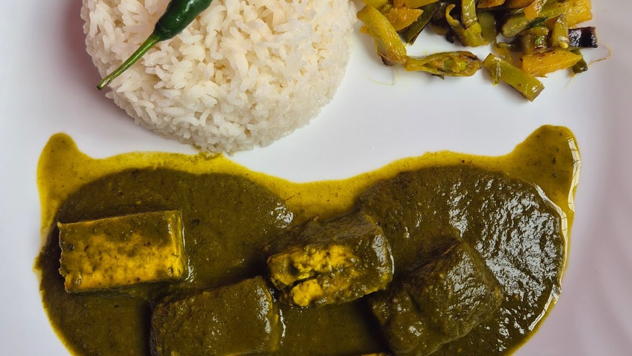 পিয়াজ নহৰু নিদিয়াকৈ পালেং পনীৰ 