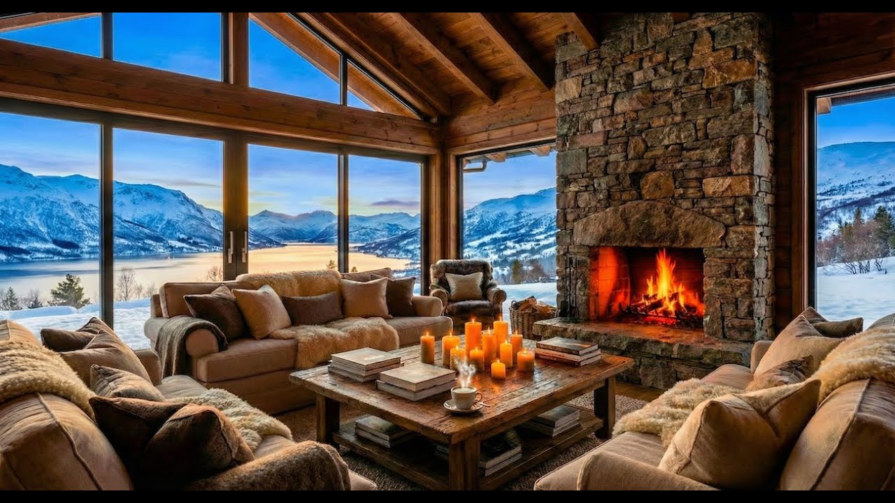 Enjoy your Morning Coffee with this View ☕ Luxury Winter ❄️ Cabin & Fireplace 🔥 Ambience