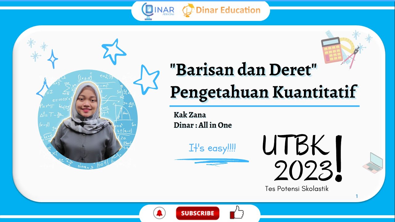 3. Materi Barisan dan Deret UTBK DALAM 15 MENIT | Persiapan Pengetahuan Kuantitatif TPS UTBK