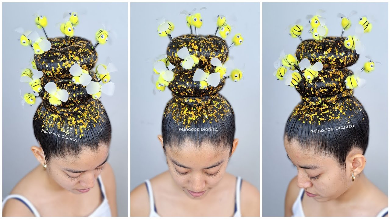 Peinado loco y divertido 🤪 para niñas 🐝 | crazy hairstyle 🐝🤪🤪