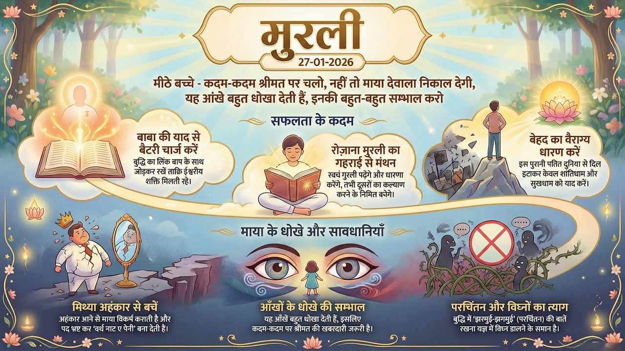 आज की मुरली का गहन रहस्य🎙️27 Jan 2026 | Today Murli🎙️BK Murli | Deep Murli Explained