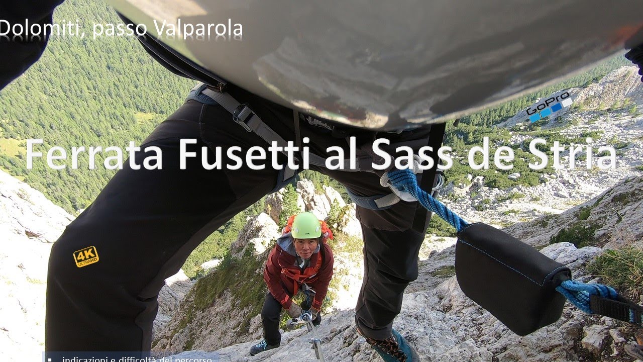 Ferrata Fusetti al Sass de Stria. Dolomiti, passo Valparola