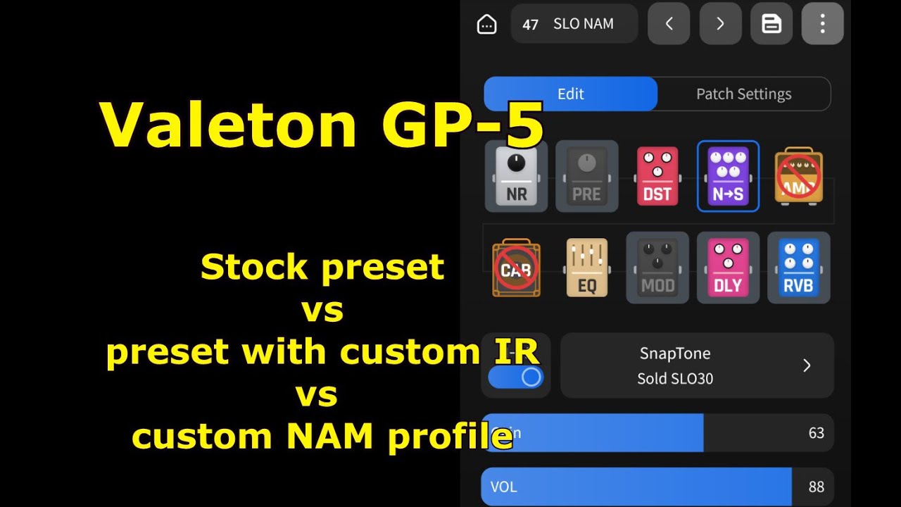 Valeton GP5 | SLO stock vs custom vs NAM profile