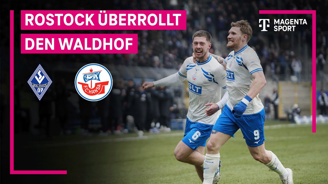 SV Waldhof Mannheim – F.C. Hansa Rostock, Highlights mit Live-Kommentar | 3. Liga | MAGENTA SPORT