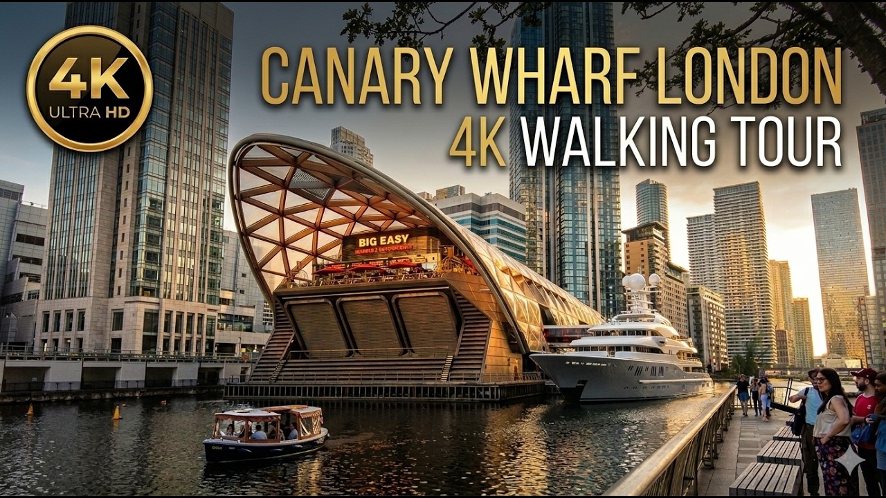 London Canary Wharf Evening Walk 2026 - 4K UHD Walking Tour