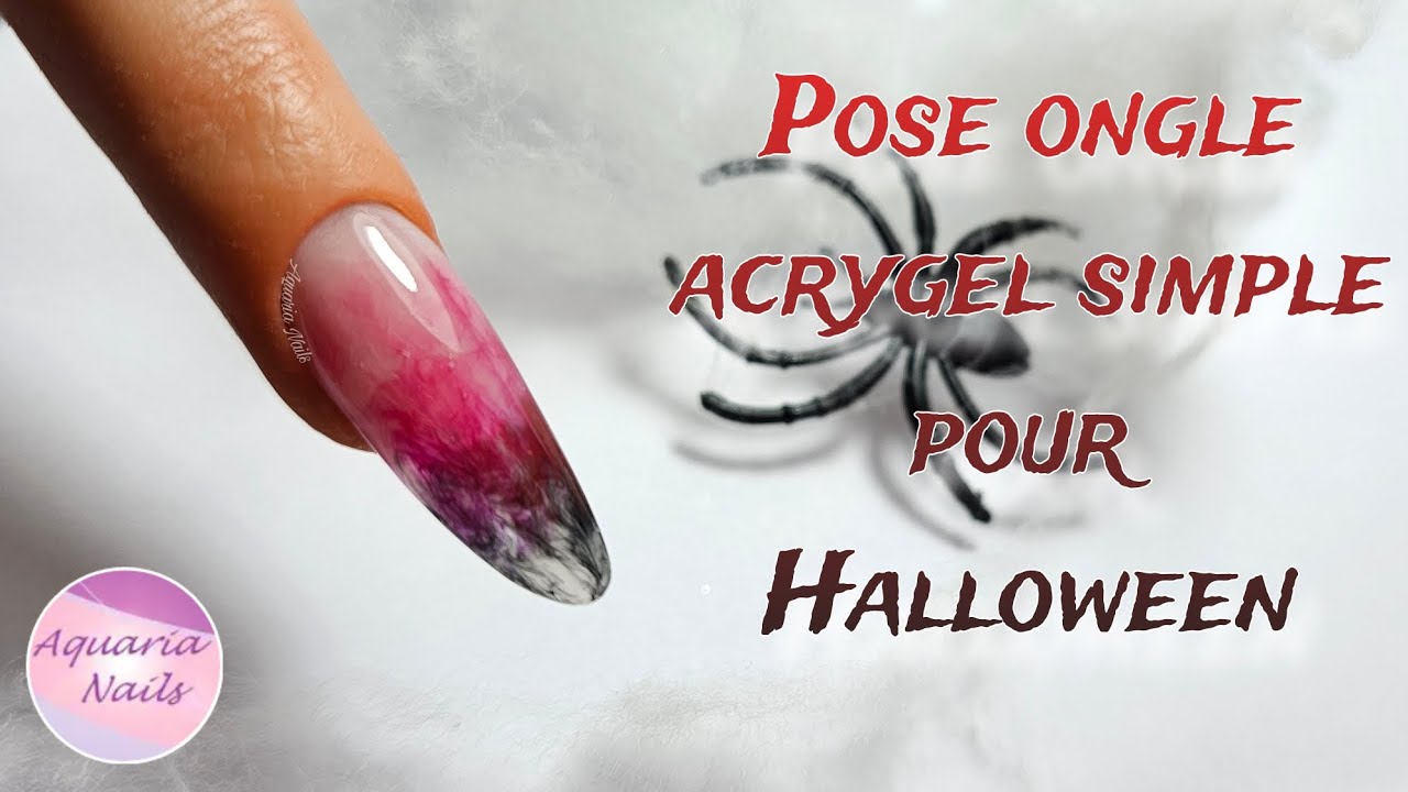 Pose ongle acrygel simple pour Halloween