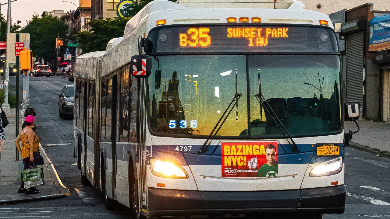 ⁴ᴷ NYC Bus: 2013 New Flyer XD60s 4791 and 4793 on the B35 (Ulmer Park Depot)