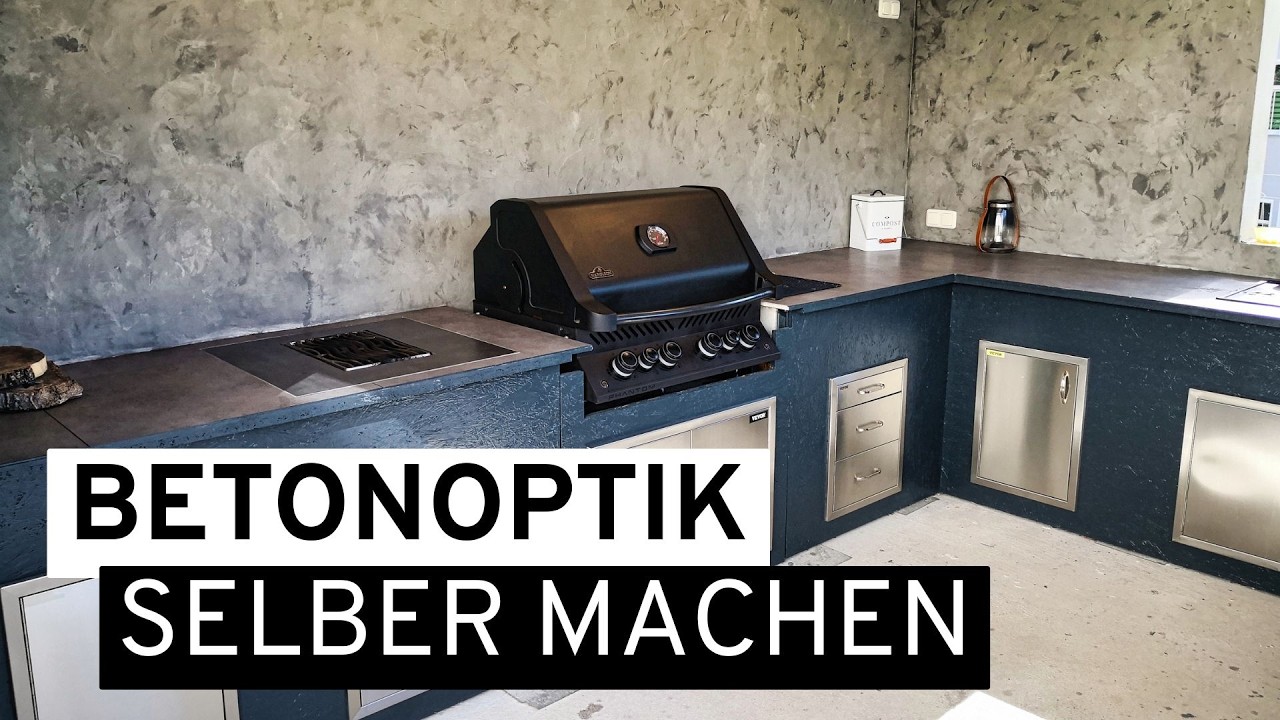 Betonoptik: Gartenküche Innenbereich selbst gemacht