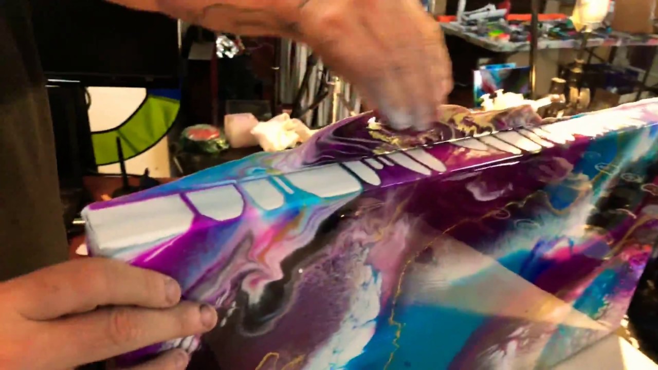 Removing drips and overflow from resin paintings (the easy way)