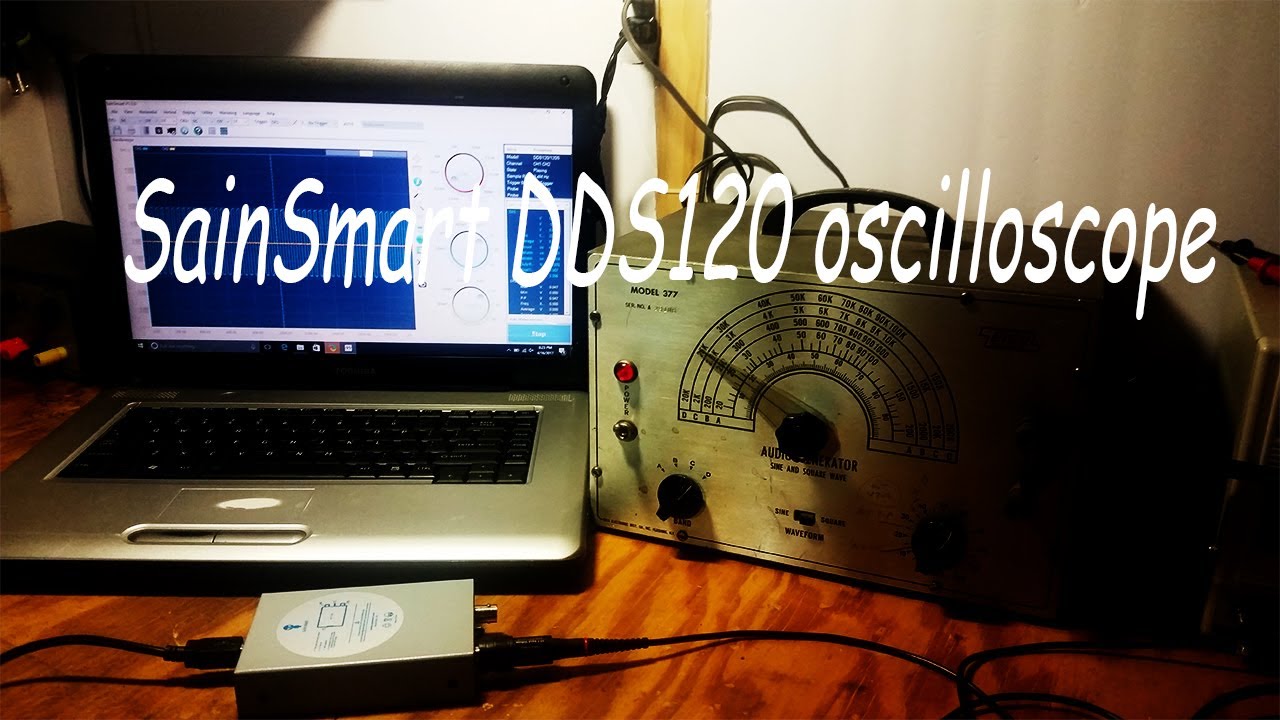 Reupload No music:SainSmart DDS120 oscilloscope unboxing setting up and testing