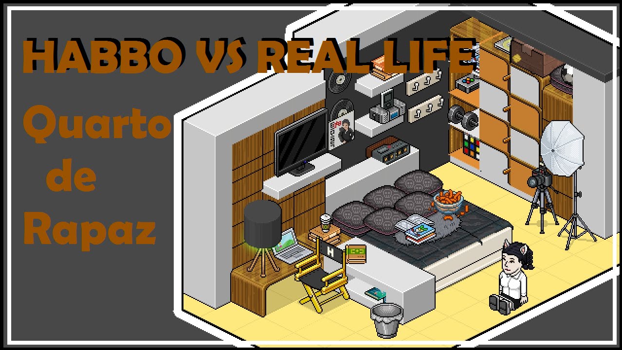 HABBO VS REAL LIFE | QUARTO DE RAPAZ (Boy Room)