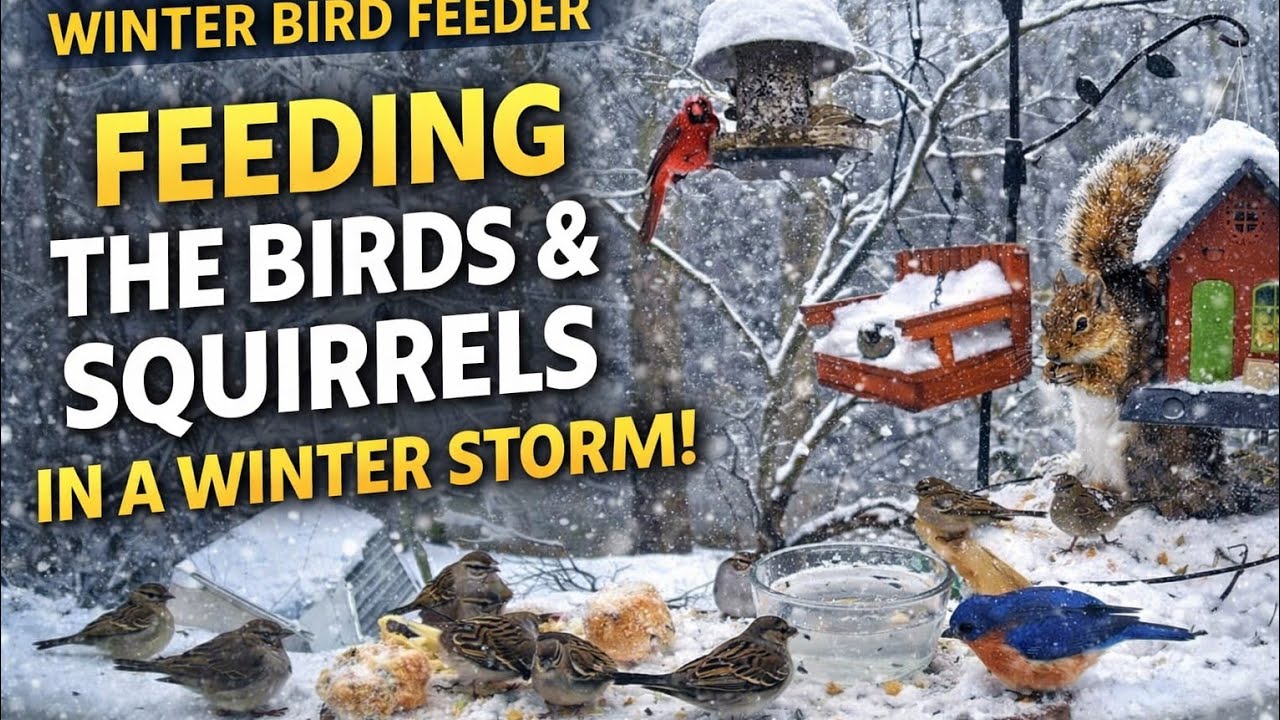 Winter Fest Bird Feast - Snow in Charlotte, North Carolina - 
