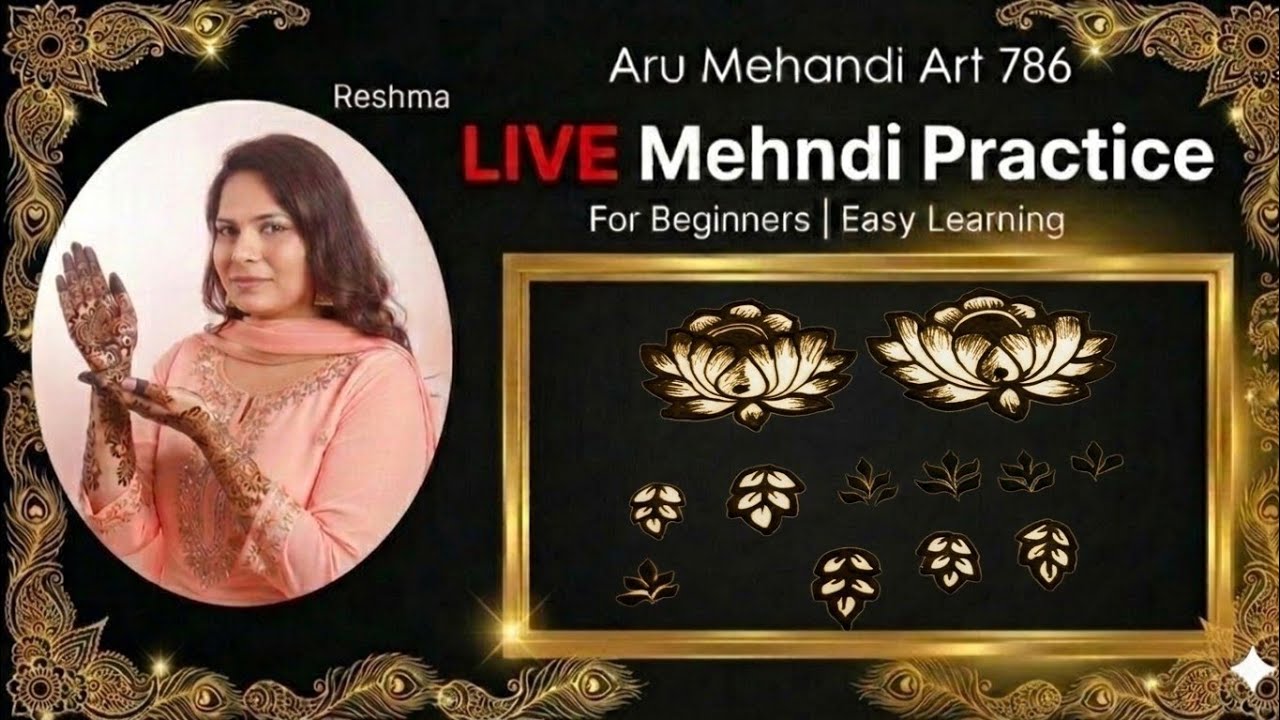 Live Paper Mehndi Practice for Beginners | Simple Mehndi Design Practice on Paper | Easy Mehndi Tuto