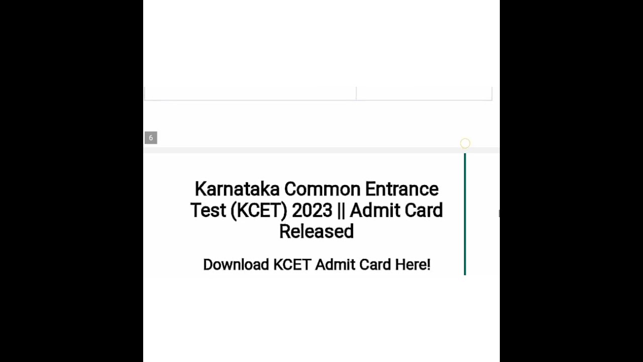 kcet exam circular and steps to download admit card 2023 ....👍