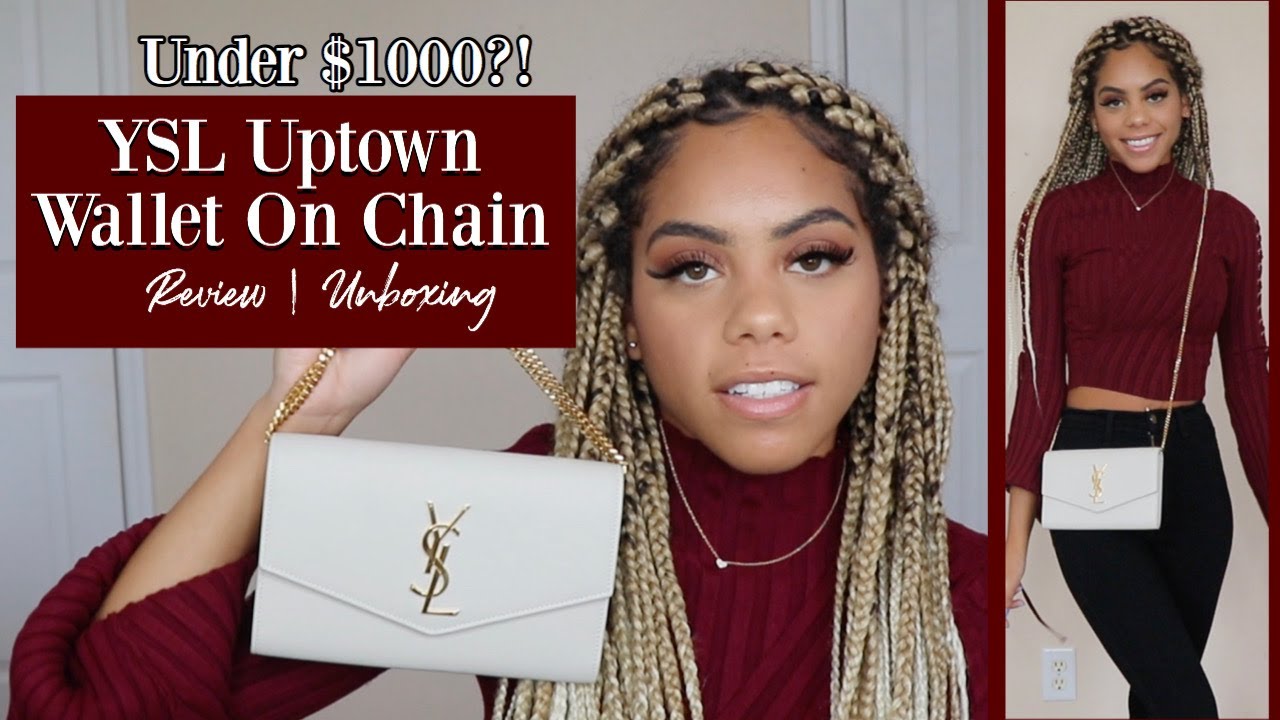 YSL BAG UNDER 1000?! NEW YSL UPTOWN CHAIN WALLET REVIEW | UNBOXING | MOD SHOTS || DeUndrea lcs