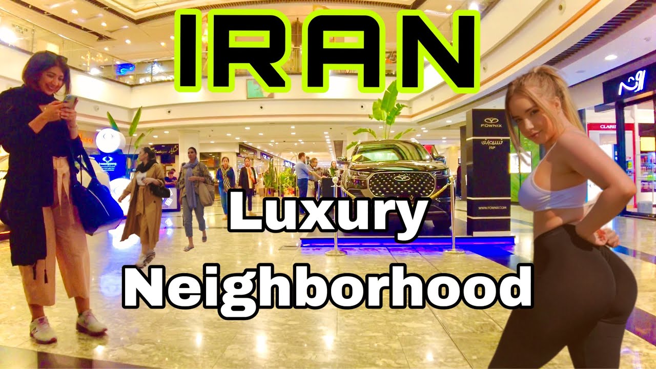IRAN 2023 🇮🇷 Night Walk in Luxury neighborhood zaferanieh | Palladium luxury shopping center ایران