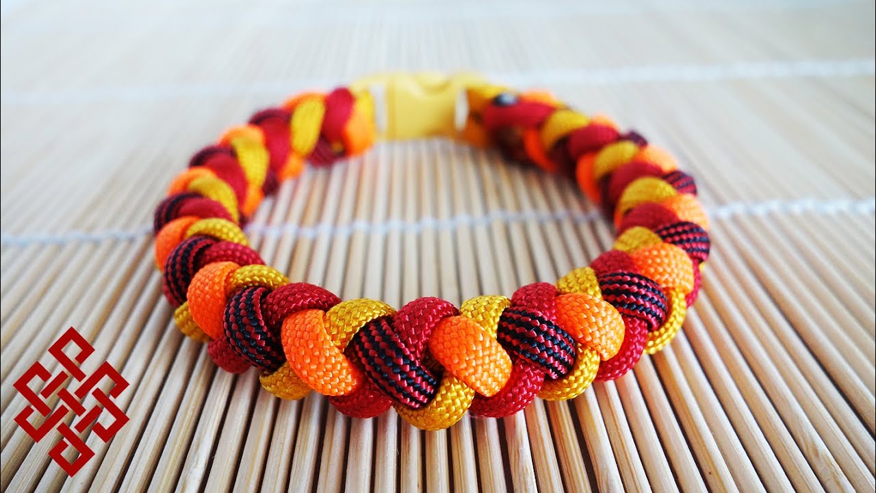 How to Make a 4 Strand Round Braid Paracord Bracelet with Buckles Tutorial