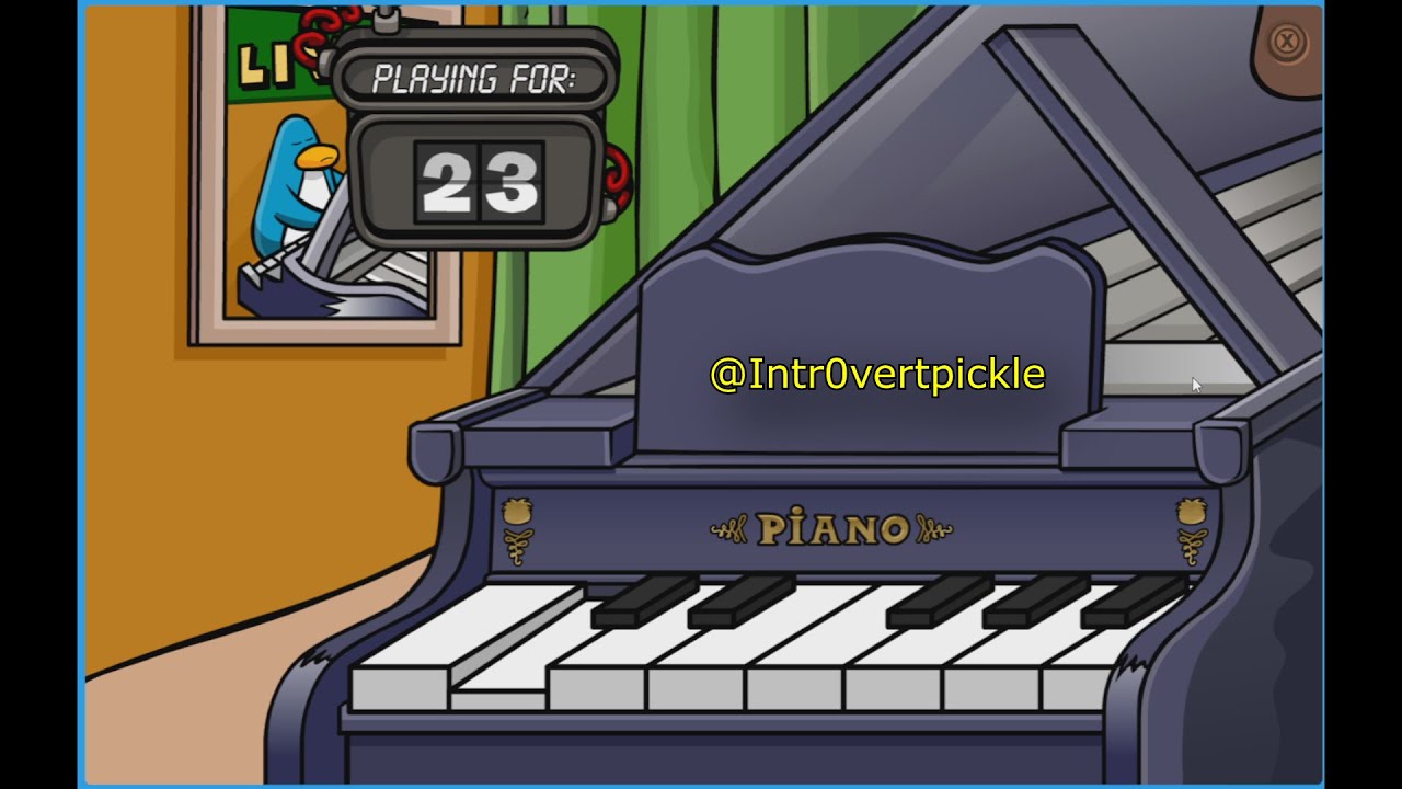 Playing Gadget Room on Club Penguin Zero Piano