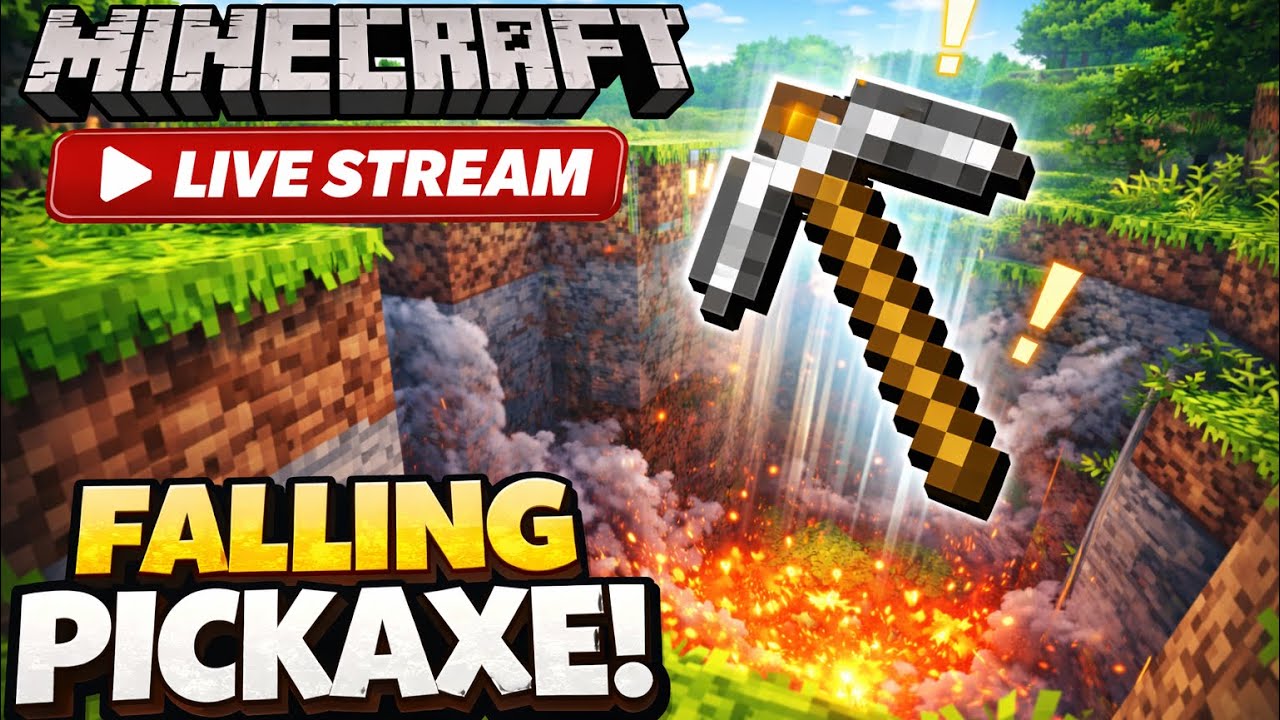 🔴 Minecraft Falling Pickaxe Live part-55 #shorts  #live