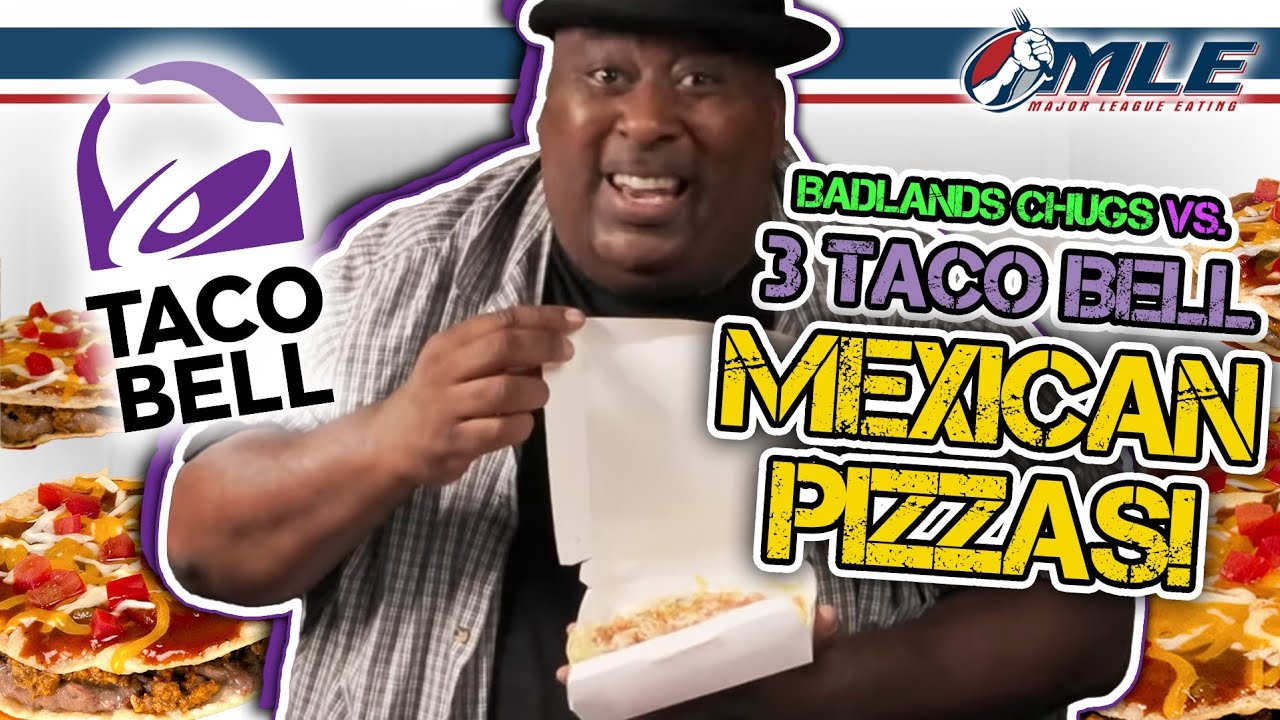 Badlands Devours 3 Taco Bell Mexican Pizzas w/ DA BOMB Hot Sauce On Them!!