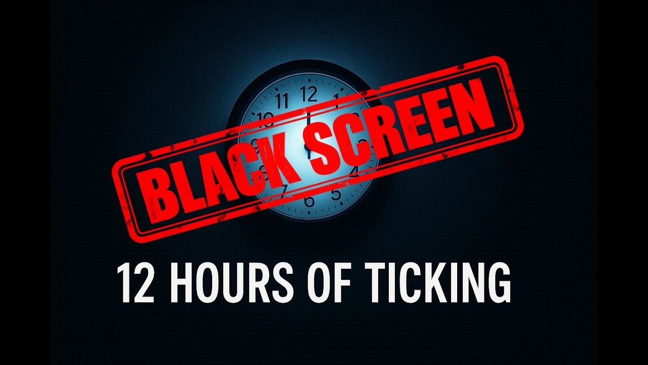 12 Hour Ticking Clock Sound ⏰ Black Screen ASMR for Sleep, Study & Relaxation 💤