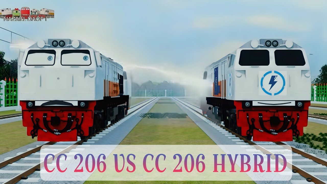 CC206 Vs CC206 HYBRID UJI COBA| LOKOMOTIF |KERETA API |TRAIN