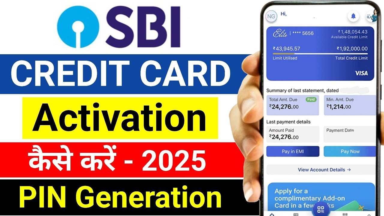 SBI Credit Card Activate Kaise Kare 2025 & Pin Generate | How to Activate SBI Credit Card Online